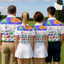 Load image into Gallery viewer, Funny Tie Dye Frog Pattern Womens Golf Polo Shirts Custom Watercolor Golf Attire For Ladie, Golf Gifts NHN0135