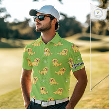 Load image into Gallery viewer, Mens Golf Polo Shirt Custom Funny Golden Retriever Team Mens Golf Tops Green, Dog Lover Gift NHN0214