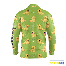 Load image into Gallery viewer, Long Sleeve Golf Polo Shirt Custom Funny Golden Retriever Team Mens Golf Tops, Dog Lover Gift NHN0214