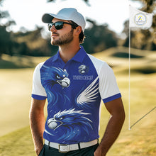 Load image into Gallery viewer, Mens Golf Polo Shirt Custom Blue Eagle Golf Shirts Personalized Golf Clubs For Team Golf Top NHN0081