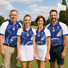 Load image into Gallery viewer, Mens Golf Polo Shirt Custom Blue Eagle Golf Shirts Personalized Golf Clubs For Team Golf Top NHN0081
