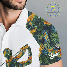 Load image into Gallery viewer, Mens Golf Polo Shirt Custom Colorful Parrots And Floral Tropical Pattern Team Golf Shirts, Golf Gifts NHN0093