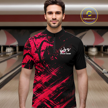 Load image into Gallery viewer, Custom Pink Bowling Shirts for Team Women Men Bowling Polo&amp;1/4 Zip Shirt for Couple MBL233