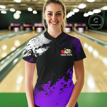 Load image into Gallery viewer, Purple Funny Beer Bowling Shirts for Team Women Men Bowling Polo&amp;1/4 Zip Bowl League MBL254