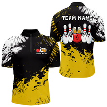 Load image into Gallery viewer, Yellow Funny Beer Bowling Shirts for Team Women Men Bowling Polo&amp;1/4 Zip Bowl League MBL254