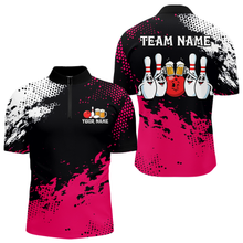 Load image into Gallery viewer, Pink Funny Beer Bowling Shirts for Team Women Men Bowling Polo&amp;1/4 Zip Bowl League MBL254