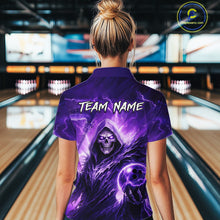 Load image into Gallery viewer, Purple Bowling Shirts for Team Women Men Custom Death Bowling Jersey Bowl League MBL248