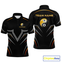 Load image into Gallery viewer, Custom  8 9 Ball Billiard Yin Yang Shirts for Men Billiard Team Shirts Billiard League Polo &amp; 1/4 Zip NNT89