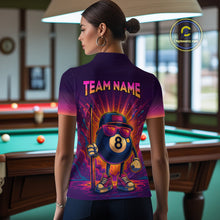 Load image into Gallery viewer, 8 Ball Billiard Shirts for Women Retro Custom Billiard Team Shirts Billiard League Polo &amp; 1/4 Zip NNT98