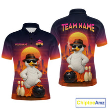 Load image into Gallery viewer, Custom Funny Duck Bowling Jersey for Men Bowling Uniform Polo &amp; 1/4 Zip Bowling Team Shirts HNT235