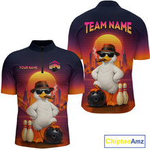 Load image into Gallery viewer, Custom Funny Duck Bowling Jersey for Men Bowling Uniform Polo &amp; 1/4 Zip Bowling Team Shirts HNT235