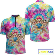 Load image into Gallery viewer, Custom Funny Sloth Bowling Jersey for Men Tropical Tie-Dye Bowling Team Shirts Bowling League HNT306