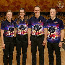 Load image into Gallery viewer, Custom Funny Bowling Jersey for Women Bowling Tournament Polo &amp; 1/4 Zip Bowling Team Shirts HNT221