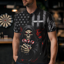 Load image into Gallery viewer, Custom American Flag Grim Reaper Dart Shirt Dart Team Jersey for Men Dartboard Shirts NNT177