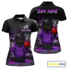 Load image into Gallery viewer, Custom Funny Black Cat Bowling Jersey for Women Bowling League Bowling Team Shirts HN289