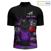 Load image into Gallery viewer, Custom Funny Black Cat Bowling Jersey for Men Bowling League Bowling Team Shirts HN289
