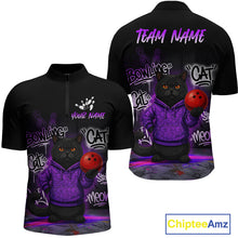 Load image into Gallery viewer, Custom Funny Black Cat Bowling Jersey for Men Bowling League Bowling Team Shirts HN289