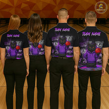 Load image into Gallery viewer, Custom Funny Black Cat Bowling Jersey for Women Bowling League Bowling Team Shirts HN289