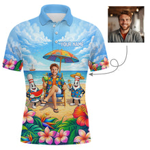 Load image into Gallery viewer, Custom Photo Funny Summer Bowling Jersey for Men Bowling Team Shirts Polo &amp; 1/4 Zip HNT258