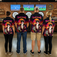 Load image into Gallery viewer, Custom Funny Cat Dart Shirts For Men Retro Dart Board Shirts Polo &amp; 1/4 Zip Dart Jersey Team NNT123