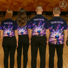 Load image into Gallery viewer, Galaxy Bowling Jersey for Men Bowling League Polo &amp; 1/4 Zip Custom Bowling Team Shirts HNT228