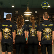 Load image into Gallery viewer, Custom Yellow Flame Skull 9 Ball Cracked Billiard Shirt for Men Billiard Team Jersey NNT195