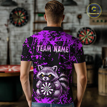 Load image into Gallery viewer, Custom Purple Raccoon Funny Dart Shirt Dart Team Jersey for Men Dartboard Polo &amp; 1/4 Zip Shirts NNT170
