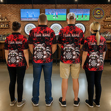 Load image into Gallery viewer, Custom Red Raccoon Funny Dart Shirt Dart Team Jersey for Men Dartboard Polo &amp; 1/4 Zip Shirts NNT170