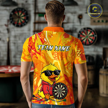 Load image into Gallery viewer, Custom Funny Duck Dart Shirt Dart Team Jersey for Men Dartboard Polo &amp; 1/4Zip Shirts NNT166