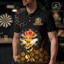 Load image into Gallery viewer, Custom Funny Queen Bee Dart Shirt Dart Team Jersey for Men Dartboard Polo &amp; 1/4 Zip Shirts NNT165