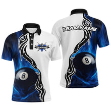 Load image into Gallery viewer, Custom Blue Flame 8 Ball Billiard Shirts for Men Billiard Team Shirts Billiard League Polo &amp; 1/4 Zipper NNT88