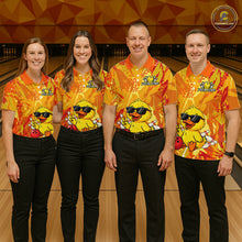 Load image into Gallery viewer, Custom Yellow Funny Duck Bowling Jersey for Women Bowling Uniform Polo &amp; 1/4 Zip Bowling Team Shirts HNT236