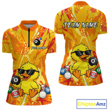 Load image into Gallery viewer, Custom Yellow Duck Funny 8 Ball Pool Shirts Billiard Shirt for Women Billiard Team Jersey League NNT174