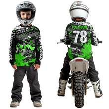 Load image into Gallery viewer, Custom Green ATV Motocross Shirts Kid Adult Motocross Off-Road Quad Bike Shirt UPF30+ DNT62