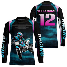 Load image into Gallery viewer, Blue Youth Dirt Bike Jersey Men Women Kid Custom Motocross Jersey Off-Roading Jersey DNT49