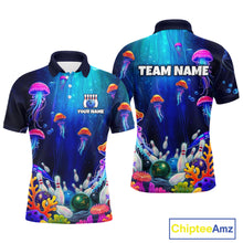 Load image into Gallery viewer, Custom Jellyfish Bowling Jersey for Men Ocean Theme Bowling Team Shirt Bowling League HNT272