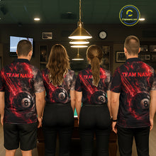 Load image into Gallery viewer, Custom Flaming Red Lightning 8 Ball Billiard Shirt for Women Billiard Team Jersey Billiard League NNT194