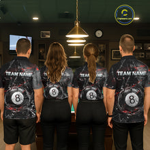 Load image into Gallery viewer, Custom Broken Glass 8 Ball Billiard Shirt for Men Billiard Team Jersey Billiard League NNT193