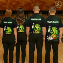 Load image into Gallery viewer, Custom Funny Frog Bowling Jersey for Men Bowling Team Shirts Bowling League Polo &amp; 1/4 Zip HNT246