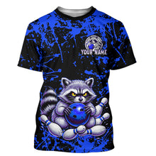 Load image into Gallery viewer, Custom Blue Raccoon Bowling Jersey for Men Women Bowling Uniform Bowling Team Shirts HNT224