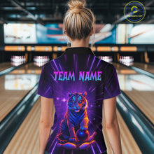 Load image into Gallery viewer, Custom Neon Tiger Bowling Jersey for Women Bowling Team Shirts Bowling League Polo &amp; 1/4 Zip HNT154