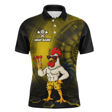 Load image into Gallery viewer, Custom Yellow Funny Chicken Darts Shirt for Men Darts Team Jerseys Polo &amp; 1/4 Zip Dart League NNT131
