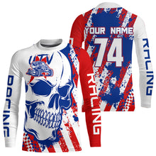 Load image into Gallery viewer, Custom Skull US Flag UTV Off-Road Shirts UTV Motocross Racing Shirt Kid Men Women UPF30+ DNT89