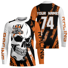 Load image into Gallery viewer, Custom Skull Orange UTV Off-Road Shirts UTV Motocross Racing Shirt Kid Men Women UPF30+ DNT89