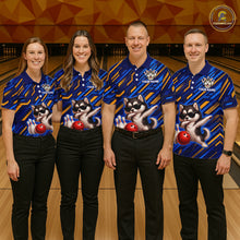 Load image into Gallery viewer, Custom Husky Dog Bowling Jersey for Women Bowling Uniform Polo &amp; 1/4 Zip Bowling Team Shirts HNT263