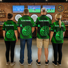 Load image into Gallery viewer, Custom Neon Green Cyber Dartboard Darts Shirt for Men Darts Team Jerseys Polo &amp; 1/4 Zip NNT132