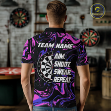 Load image into Gallery viewer, Pink-Purple Pattern Aim Shoot Swear Repeat Darts Team Jerseys Dart Shirts For Men NNT168