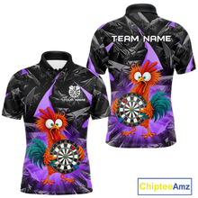 Load image into Gallery viewer, Custom Funny Purple Chicken Dart Shirts For Men Dart Board Gifts Darts Team Jerseys Dart League NNT152