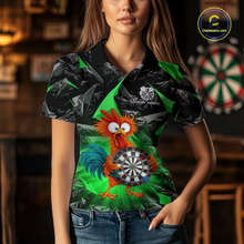 Load image into Gallery viewer, Custom Funny Green Chicken Dart Shirts For Women Dart Board Gifts Darts Team Jerseys Dart League NNT152