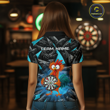 Load image into Gallery viewer, Custom Funny Turquoise Chicken Dart Shirts For Women Dart Board Gifts Darts Team Jerseys Dart League NNT152